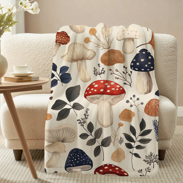 Bohemian Colorful Mushrooms Soft Flannel Sofa Throw Blankets