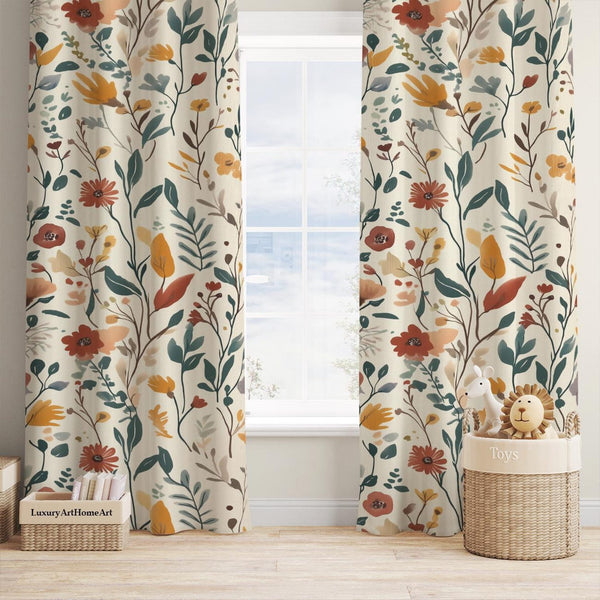 Colorful Flowers Garden Baby Girl Room Blackout Window Curtain