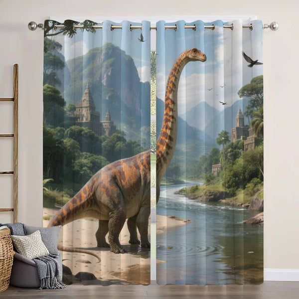 Diplodocus Herbivorous Dinosaur Jurassic Period Blackout Window Curtain