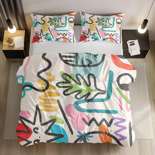 Modern Colorful Abstract Art 3 Pieces Bedding Duvet Cover Sets Pillowcases
