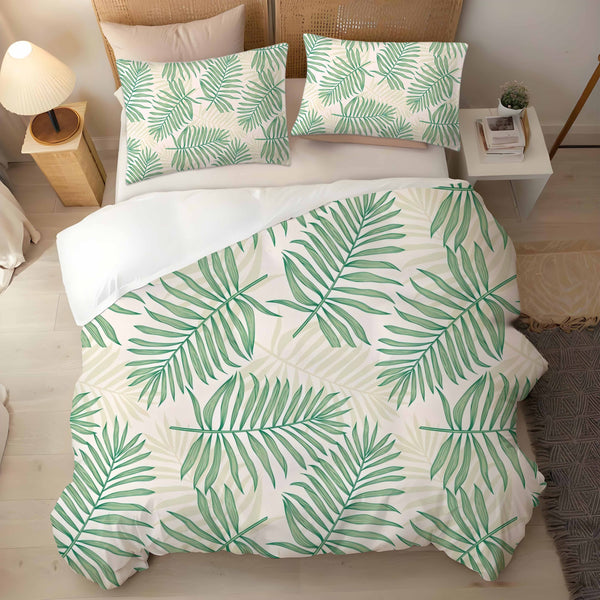 Tropical Plants Palm Tree Leaves 3-Pieces Bedding Duvet Cover Sets Pillowcase